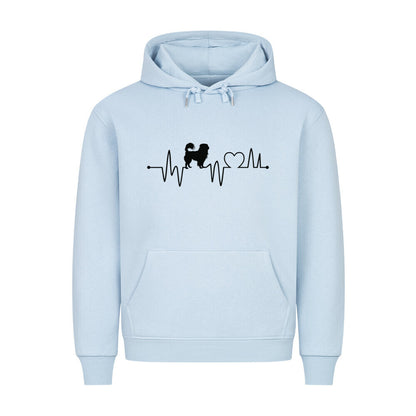 Premium Hoodie "Japan Chin - Heartbeat" Babyblau – hunde-shirt.de