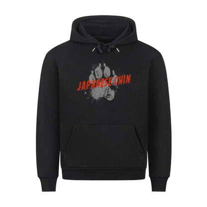 Premium Hoodie "Japanese Chin - PAW" Schwarz – hunde-shirt.de