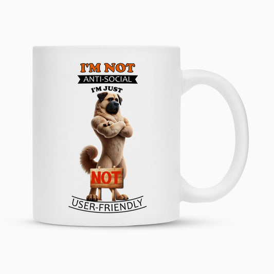 Tasse "Kangal - Anti-Social" Weiß – hunde-shirt.de