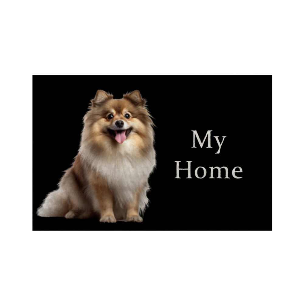 Fußmatte "Kleinspitz - My Home II" Weiß – hunde-shirt.de