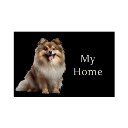 Fußmatte "Kleinspitz - My Home II" Weiß – hunde-shirt.de