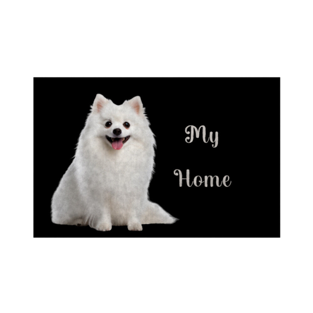 Fußmatte "Kleinspitz - My Home white" Weiß – hunde-shirt.de