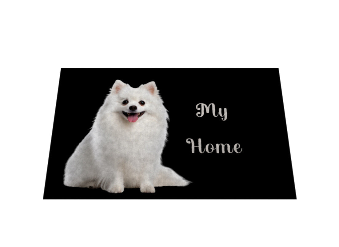 Fußmatte "Kleinspitz - My Home white" – hunde-shirt.de