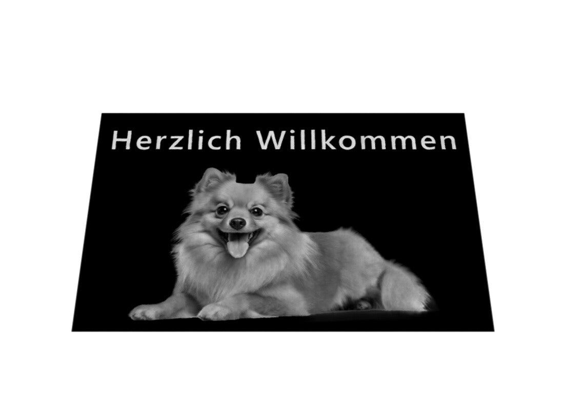 Fußmatte "Kleinspitz - Herzlich Willkommen" – hunde-shirt.de