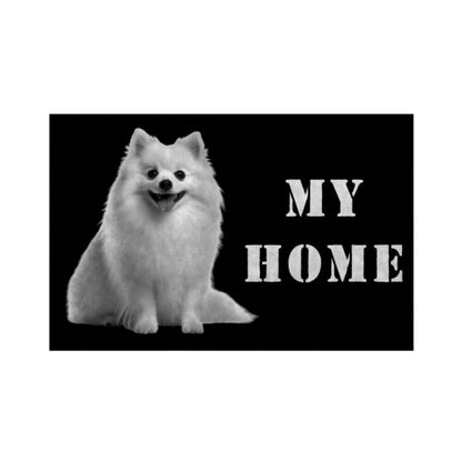 Fußmatte "Kleinspitz - MY HOME" Weiß – hunde-shirt.de