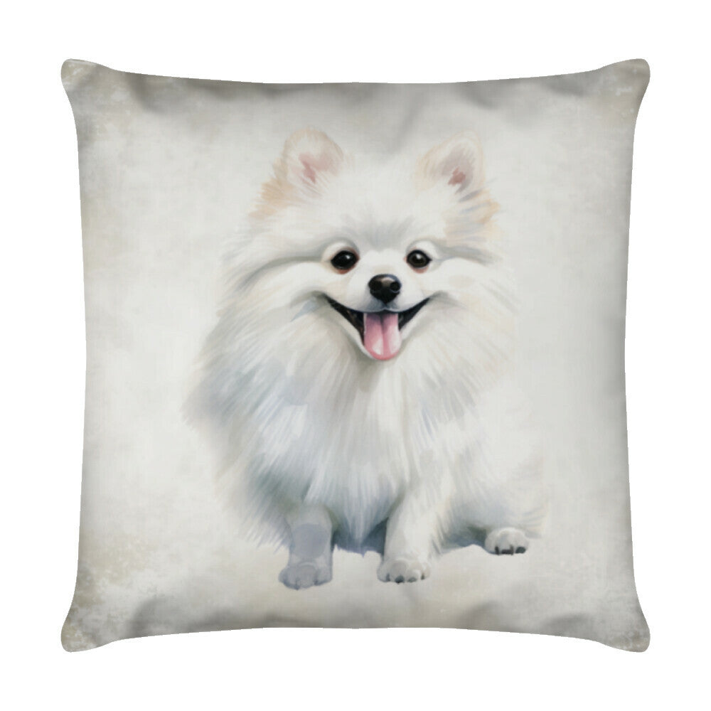 Kissen "Kleinspitz - Portrait weiß" Weiß – hunde-shirt.de