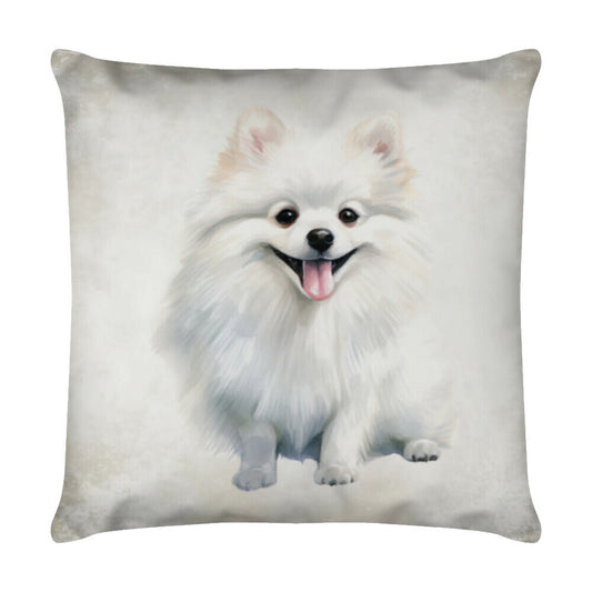 Kissen "Kleinspitz - Portrait weiß" Weiß – hunde-shirt.de