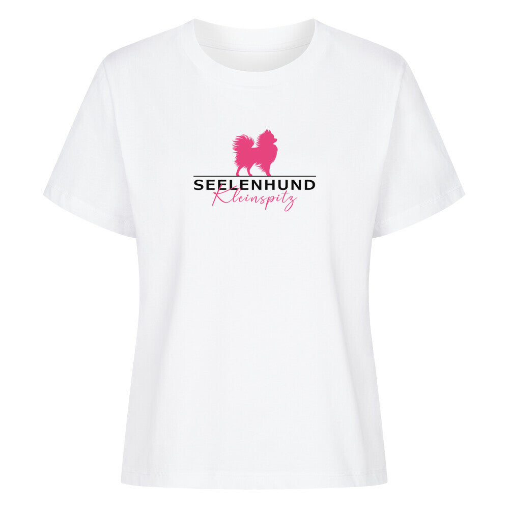 Premium Damen-Shirt "Kleinspitz - Seelenhund" Weiß – hunde-shirt.de