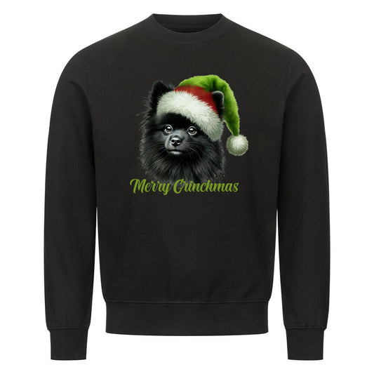 Premium Sweatshirt "Kleinspitz - Merry Grinchmas" Schwarz – hunde-shirt.de
