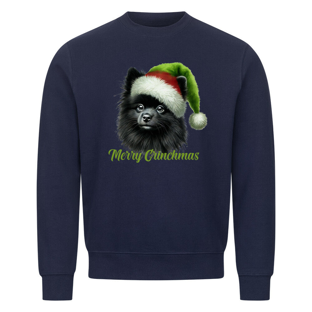 Premium Sweatshirt "Kleinspitz - Merry Grinchmas" Navy Blue – hunde-shirt.de