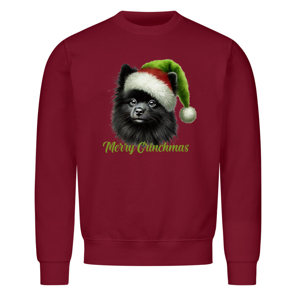 Premium Sweatshirt "Kleinspitz - Merry Grinchmas" Burgunder – hunde-shirt.de