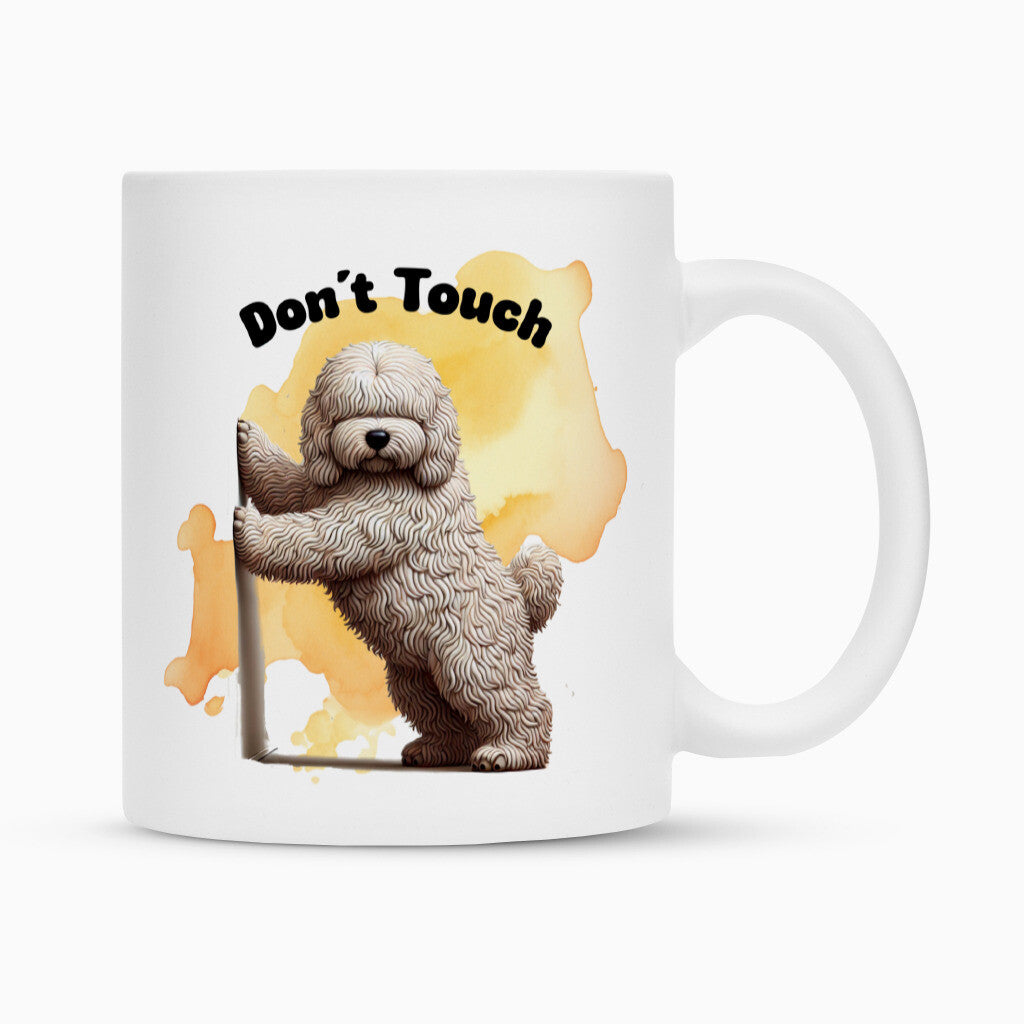 Tasse "Komondor - Don´t touch" Weiß – hunde-shirt.de