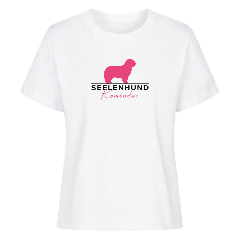 Premium Damen-Shirt "Komondor - Seelenhund" Weiß – hunde-shirt.de