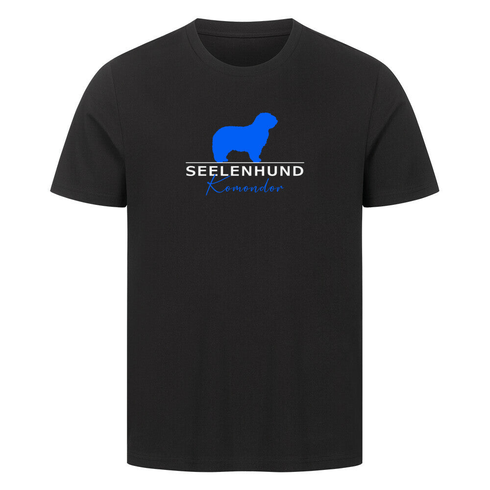 Premium T-Shirt "Komondor - Seelenhund" Schwarz – hunde-shirt.de