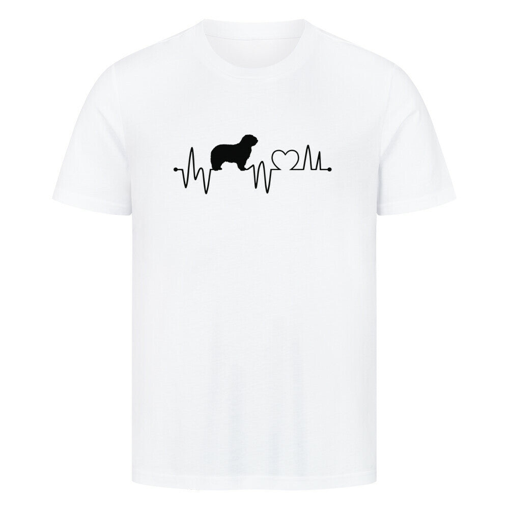 Premium T-Shirt "Komondor - Heartbeat" Weiß – hunde-shirt.de