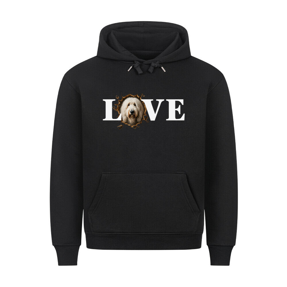 Premium Hoodie "Komondor - LOVE" Schwarz – hunde-shirt.de