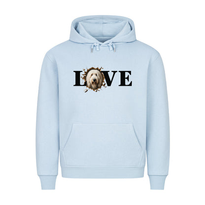 Premium Hoodie "Komondor - LOVE" Babyblau – hunde-shirt.de