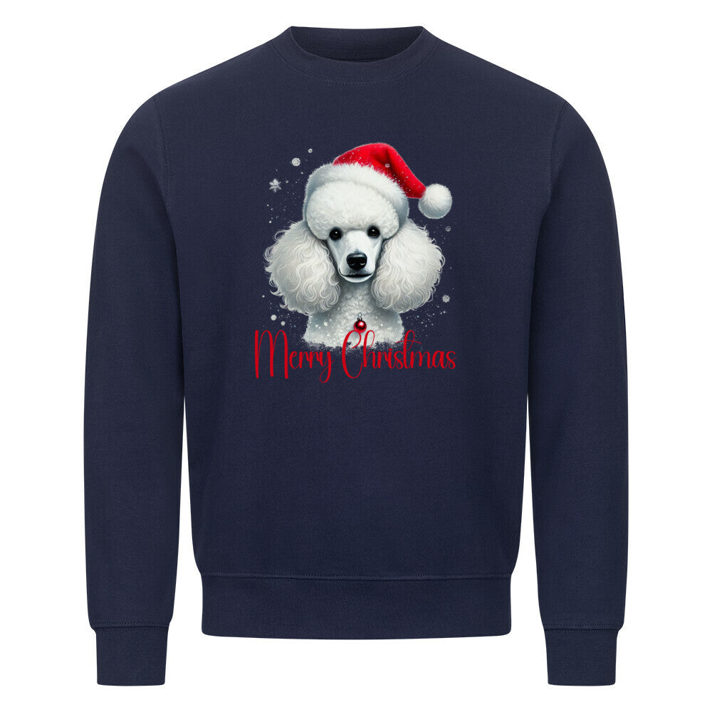 Premium Sweatshirt "Königspudel - Merry Christmas" Navy Blue – hunde-shirt.de