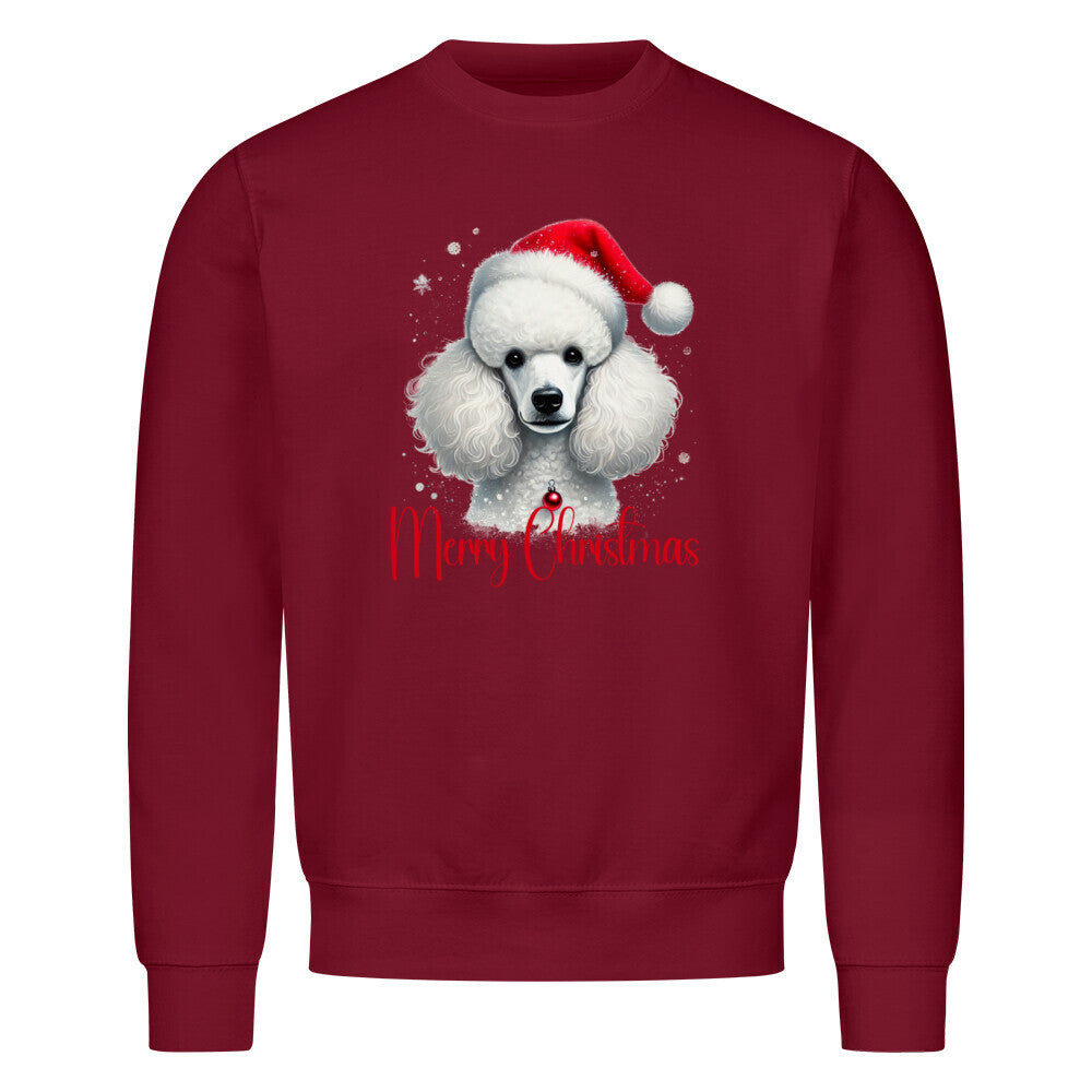 Premium Sweatshirt "Königspudel - Merry Christmas" Burgunder – hunde-shirt.de