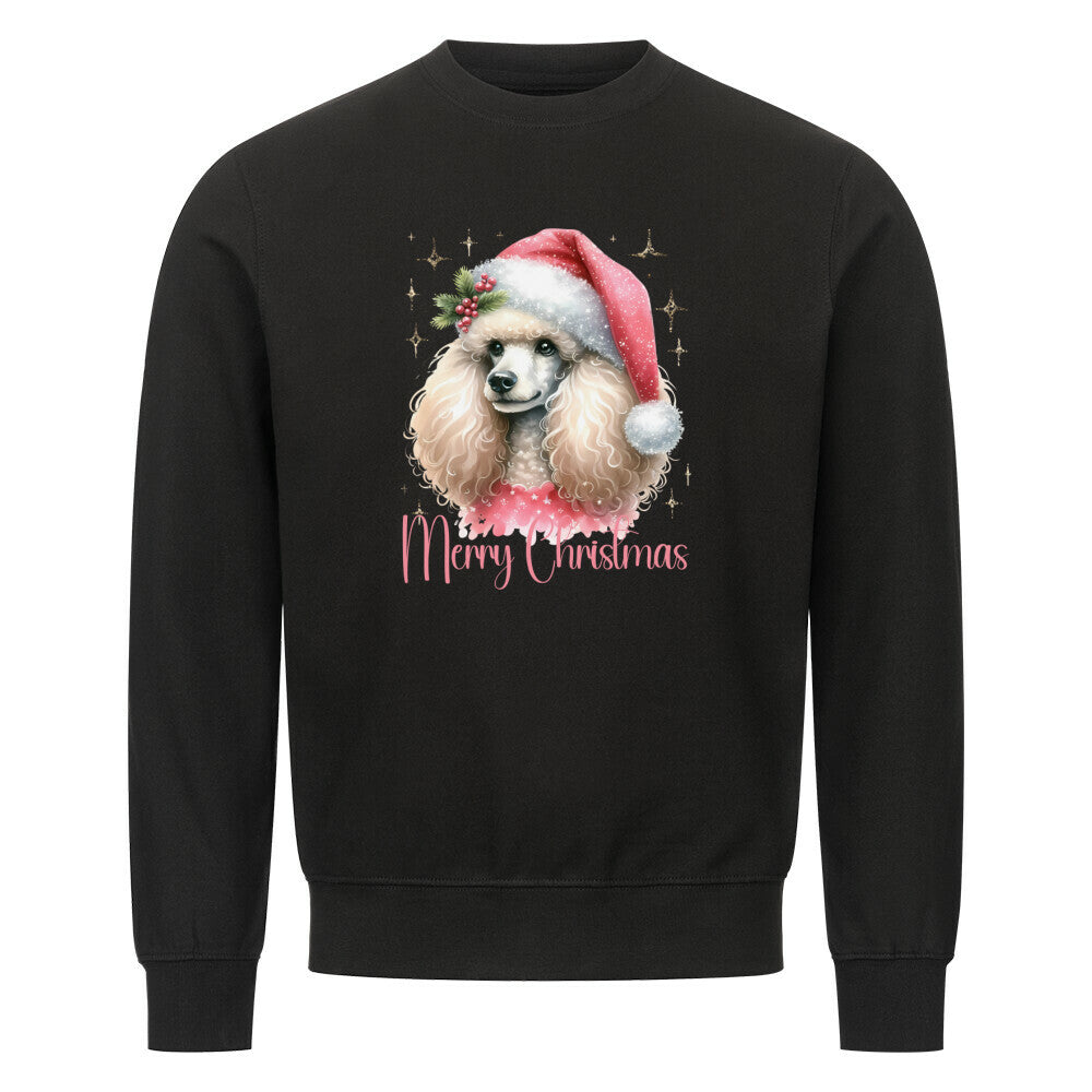 Premium Sweatshirt "Königspudel - Merry Christmas II" Schwarz – hunde-shirt.de