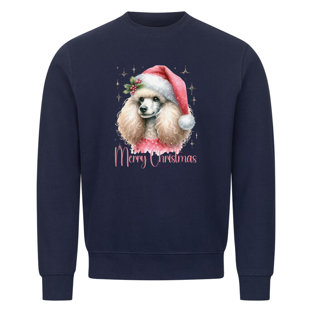 Premium Sweatshirt "Königspudel - Merry Christmas II" Navy Blue – hunde-shirt.de