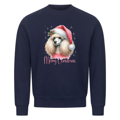 Premium Sweatshirt "Königspudel - Merry Christmas II" Navy Blue – hunde-shirt.de
