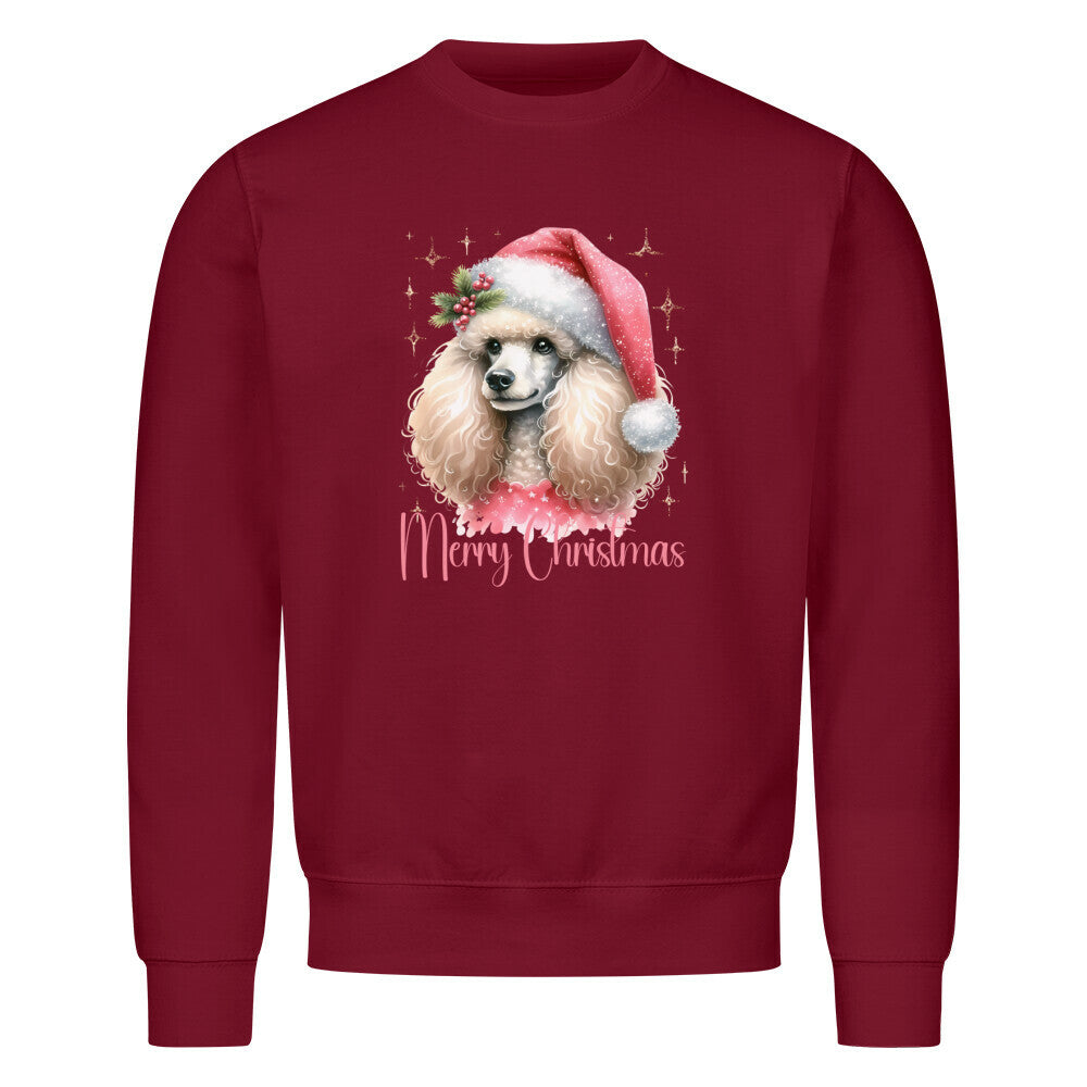 Premium Sweatshirt "Königspudel - Merry Christmas II" Burgunder – hunde-shirt.de