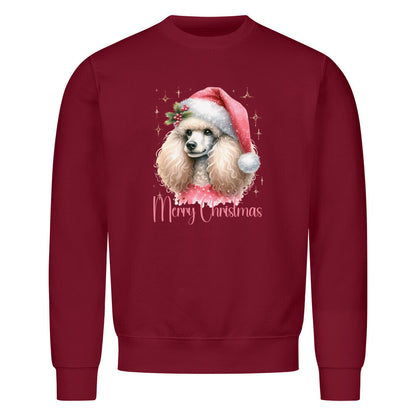 Premium Sweatshirt "Königspudel - Merry Christmas II" Burgunder – hunde-shirt.de