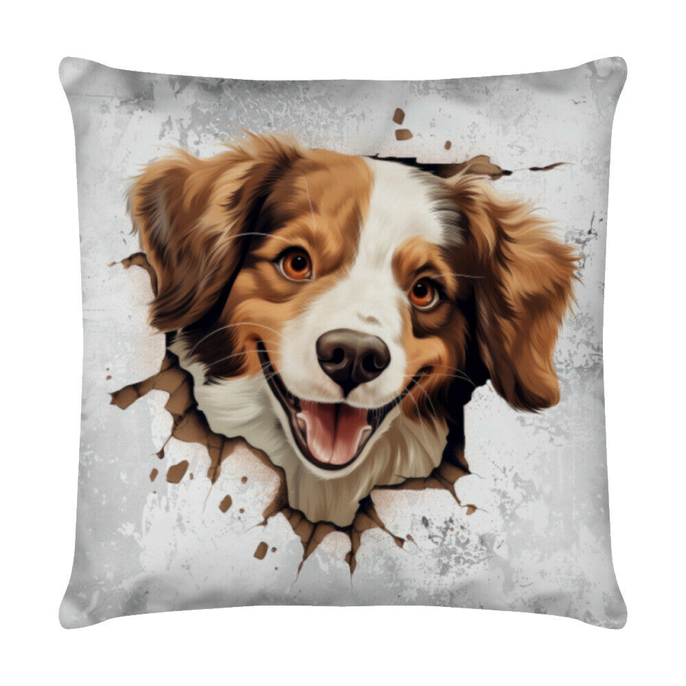 Kissen "Kooikerhondje - Look" Weiß – hunde-shirt.de