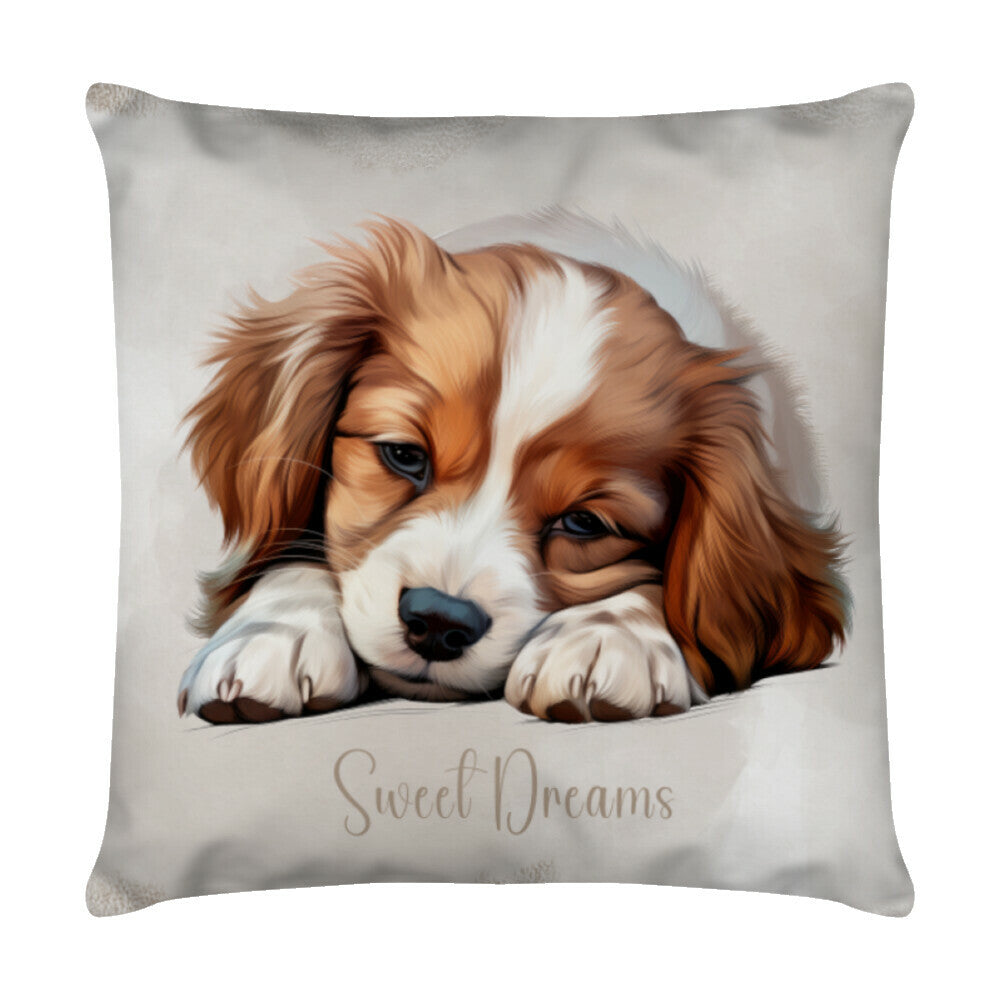 Kissen "Kooikerhondje - Sweet Dreams" Weiß – hunde-shirt.de