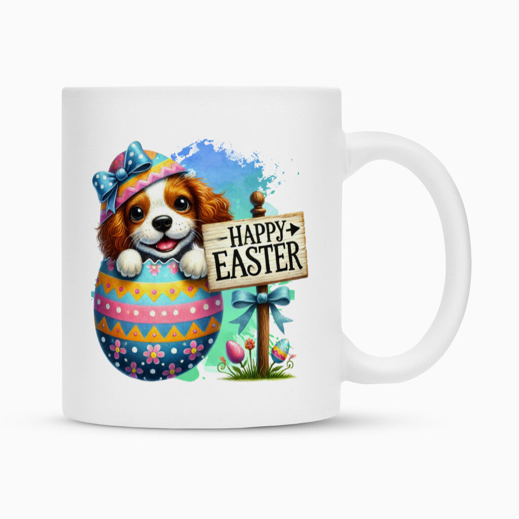Tasse "Kooikerhondje - Happy Easter" Weiß – hunde-shirt.de