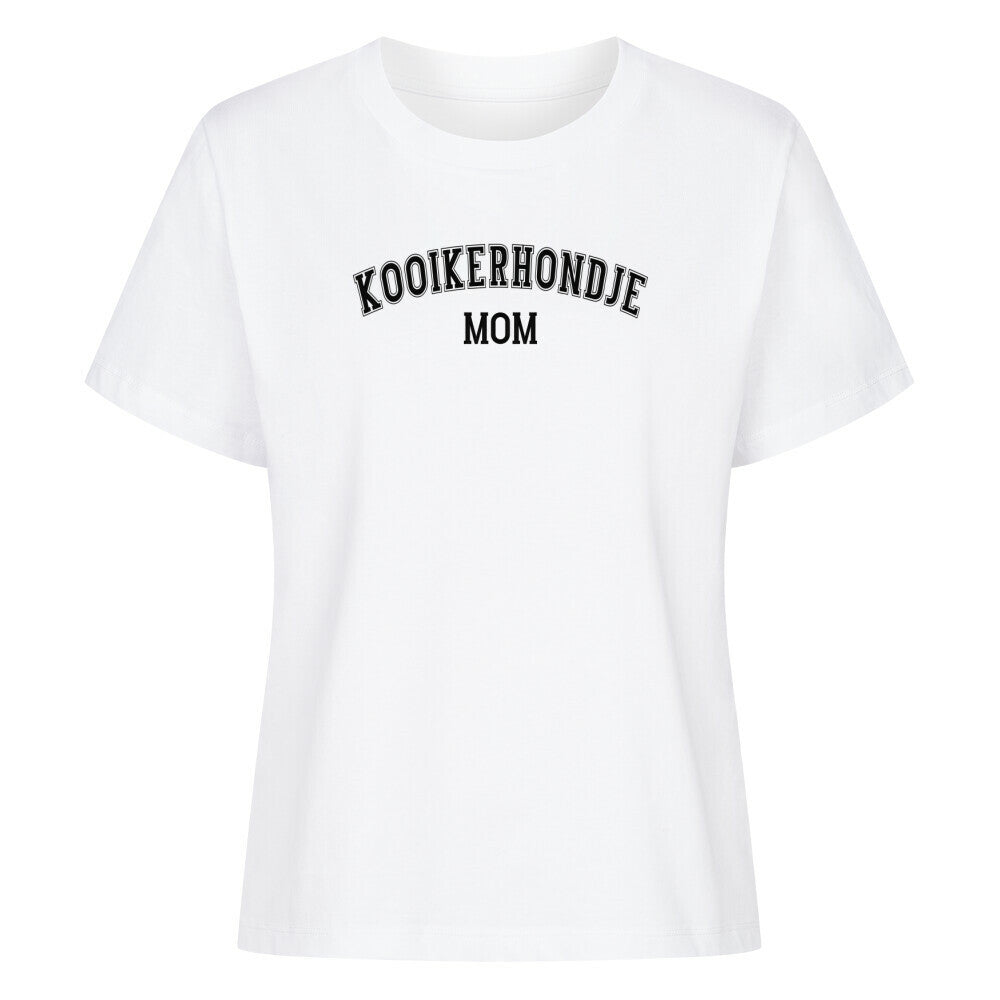 Premium Damen-Shirt "Kooikerhondje - MOM" Weiß – hunde-shirt.de