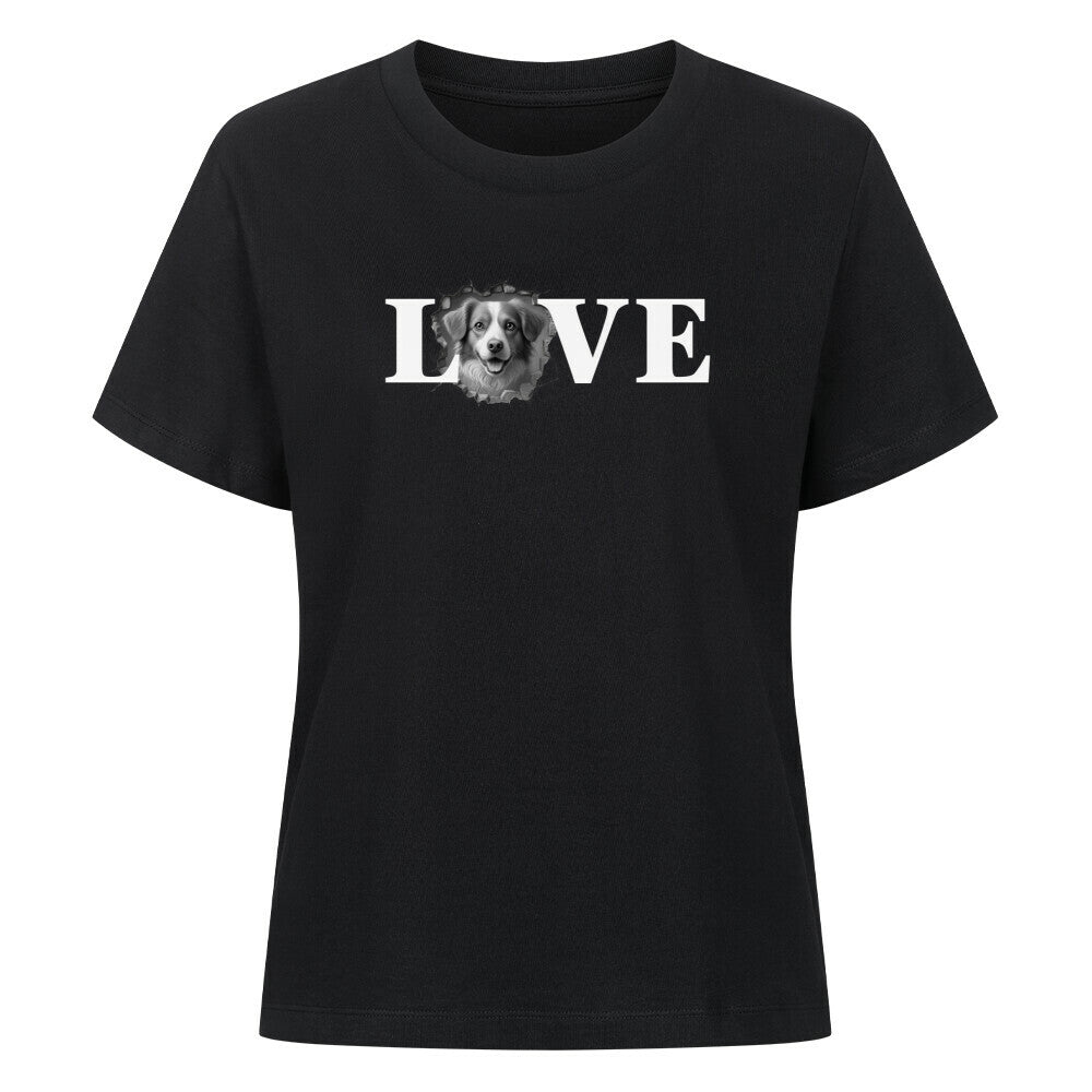Premium Damen-Shirt "Kooikerhondje - LOVE" Schwarz – hunde-shirt.de