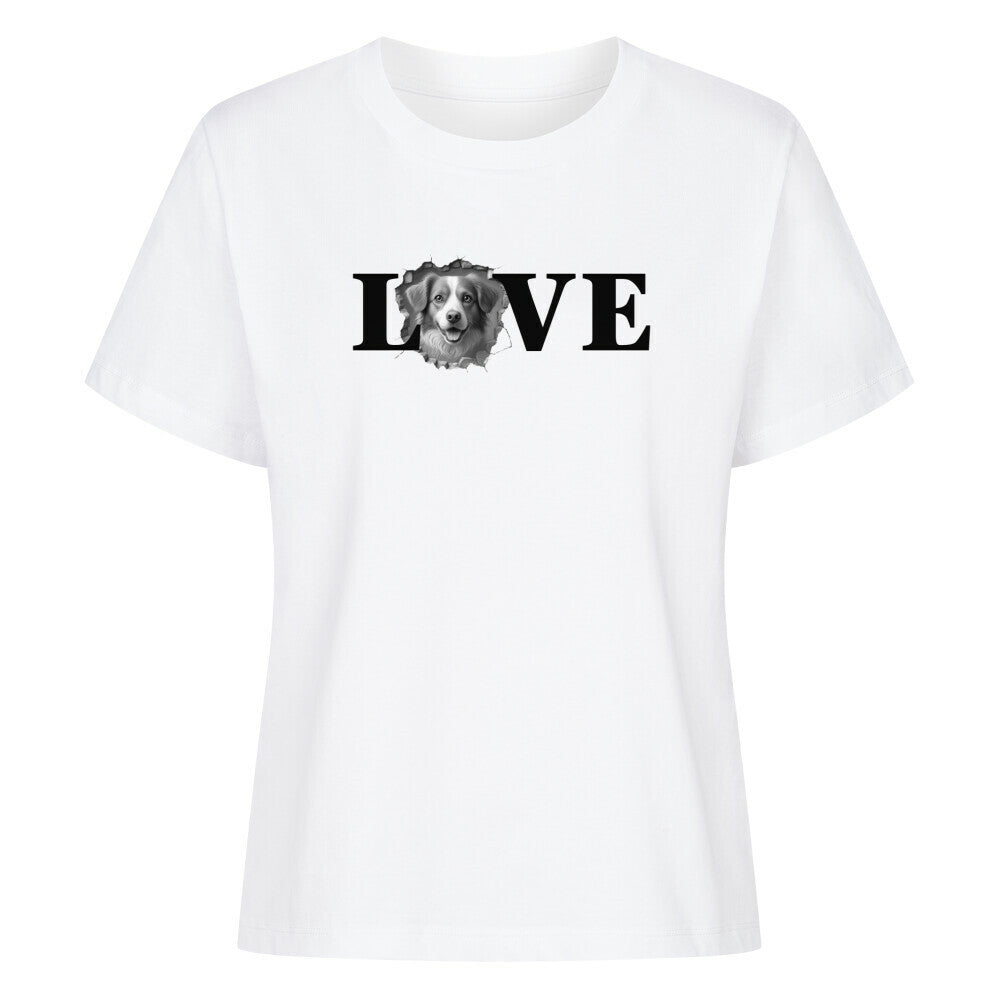 Premium Damen-Shirt "Kooikerhondje - LOVE" Weiß – hunde-shirt.de