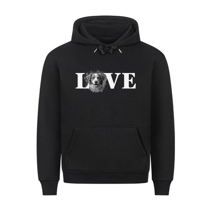 Premium Hoodie "Kooikerhondje - LOVE" Schwarz – hunde-shirt.de