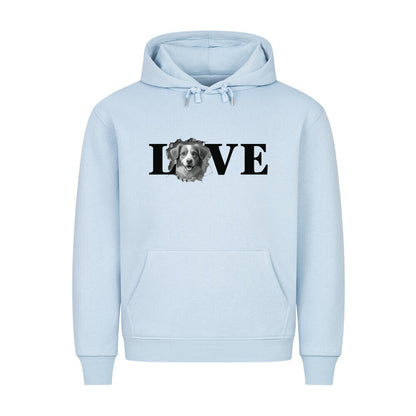 Premium Hoodie "Kooikerhondje - LOVE" Babyblau – hunde-shirt.de