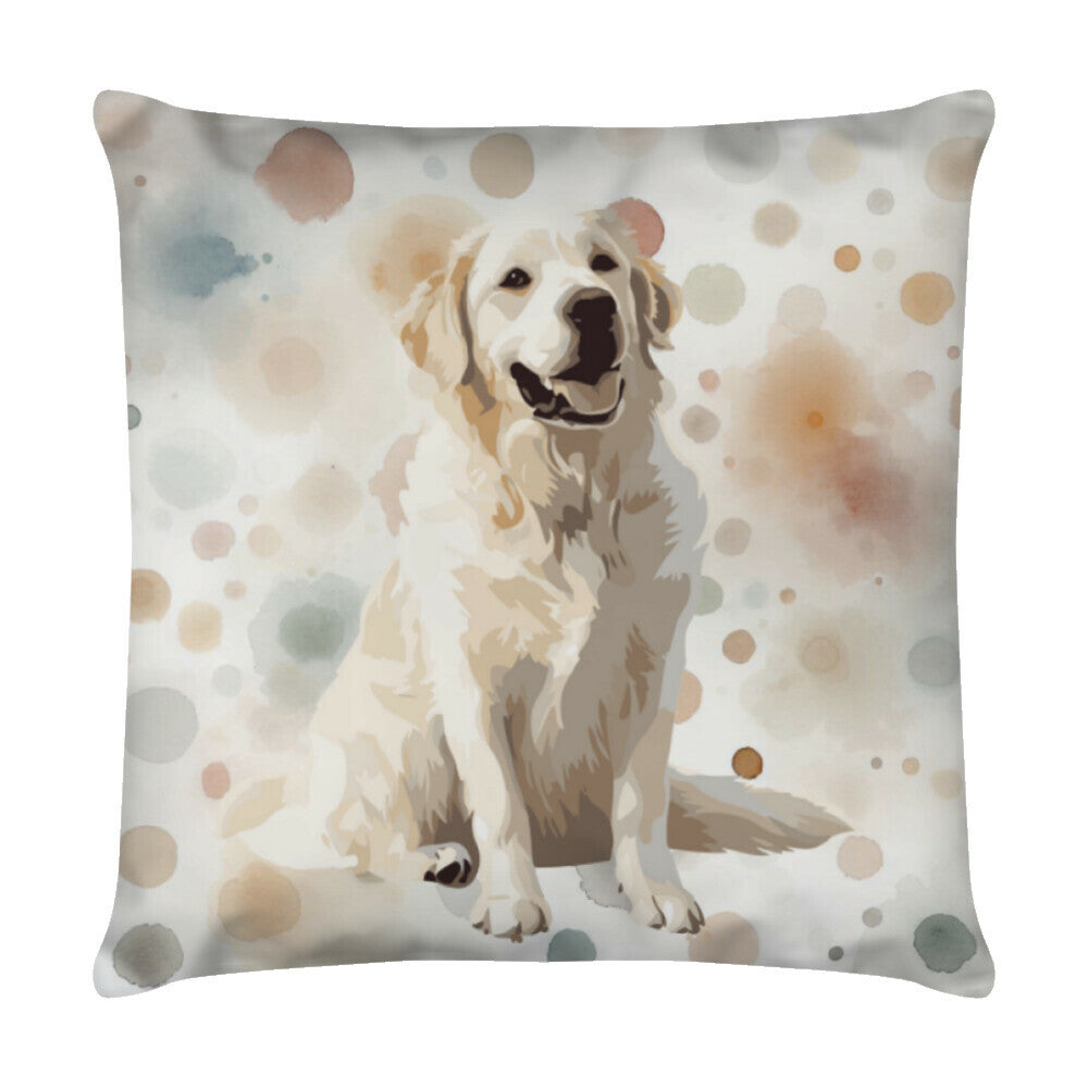 Kissen "Kuvasz - Sitz" Weiß – hunde-shirt.de