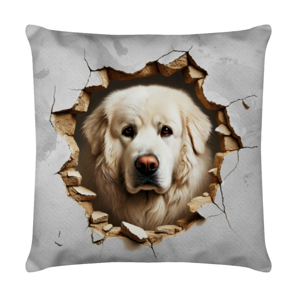 Kissen "Kuvasz - Look" Weiß – hunde-shirt.de