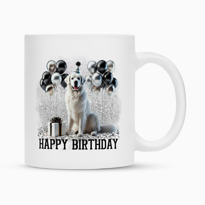 Tasse "Kuvasz - Happy Birthday" Weiß – hunde-shirt.de