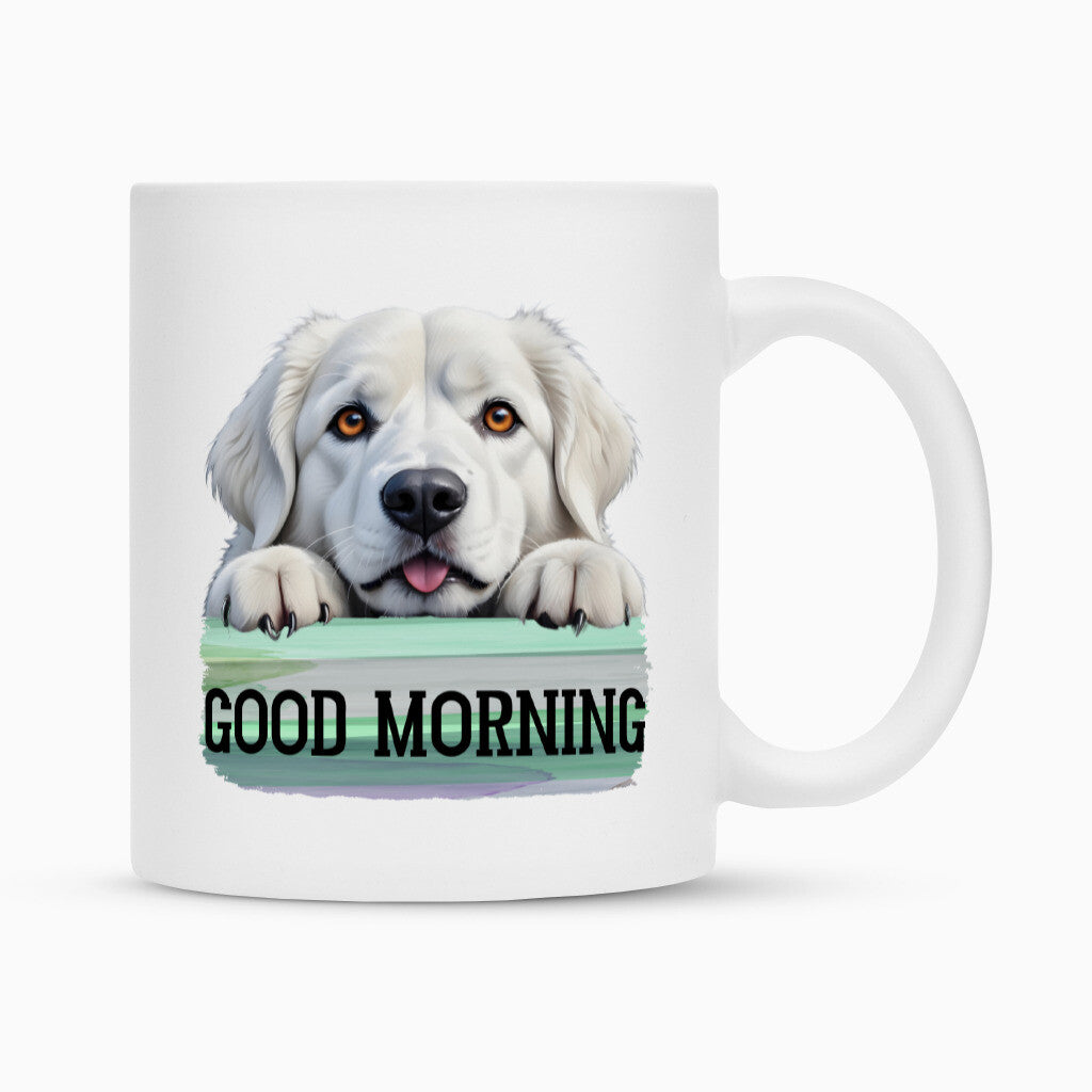 Tasse "Kuvasz - Good Morning" Weiß – hunde-shirt.de