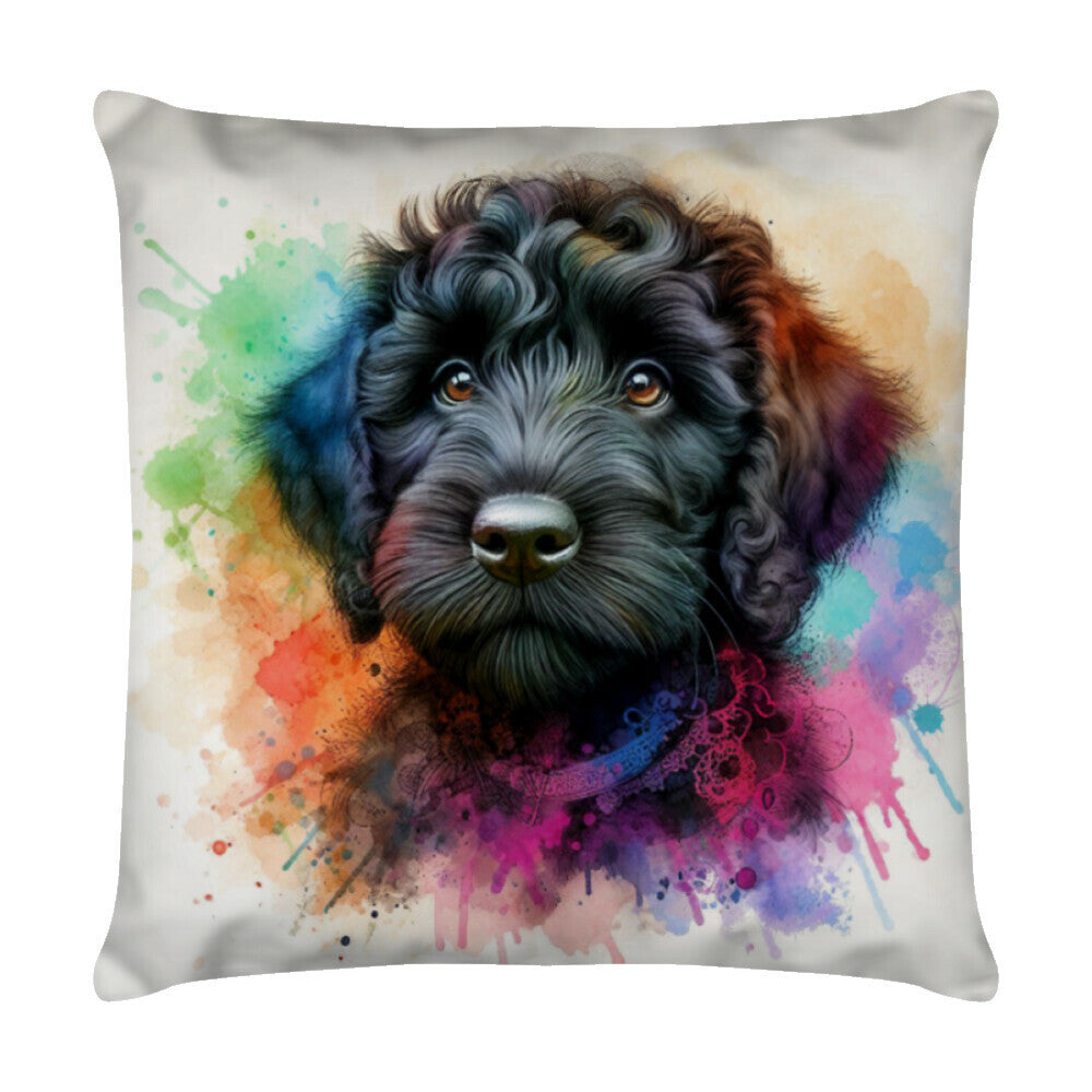 Kissen "Labradoodle - Splash" Weiß – hunde-shirt.de