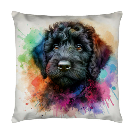 Kissen "Labradoodle - Splash" Weiß – hunde-shirt.de