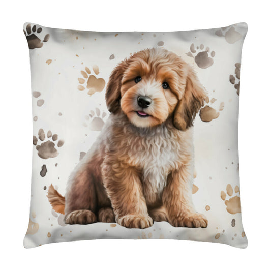 Kissen "Labradoodle - Puppy Paws" Weiß – hunde-shirt.de