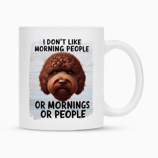 Tasse "Labradoodle braun - Morning People" Weiß – hunde-shirt.de