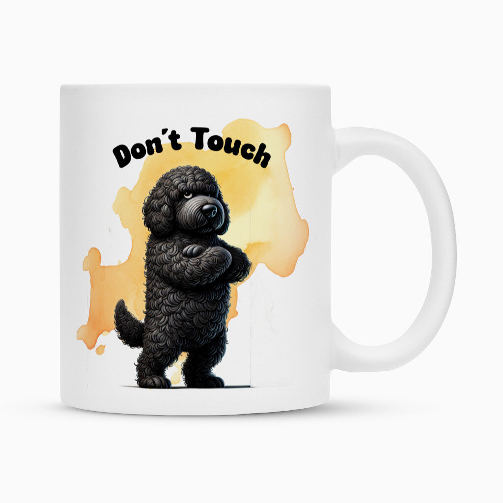 Tasse "Labradoodle schwarz - Don´t touch" Weiß – hunde-shirt.de