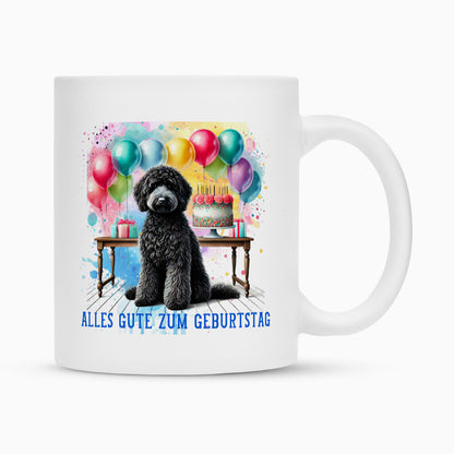 Tasse "Labradoodle schwarz - Alles Gute..." Weiß – hunde-shirt.de