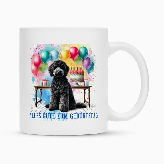 Tasse "Labradoodle schwarz - Alles Gute..." Weiß – hunde-shirt.de