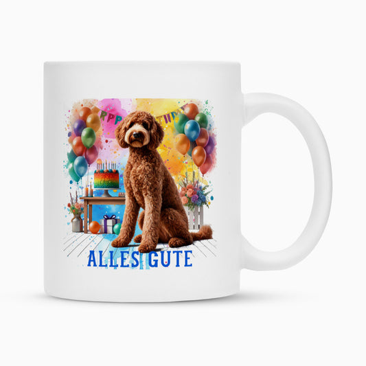 Tasse "Labradoodle braun - Alles Gute" Weiß – hunde-shirt.de