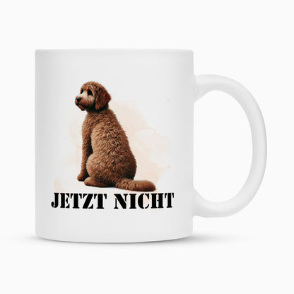 Tasse "Labradoodle braun - JETZT NICHT" Weiß – hunde-shirt.de