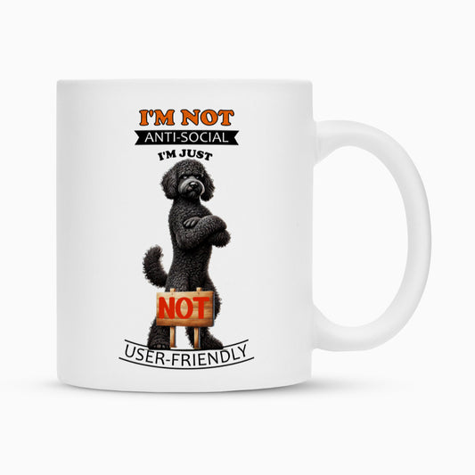 Tasse "Labradoodle - Anti-Social" Weiß – hunde-shirt.de